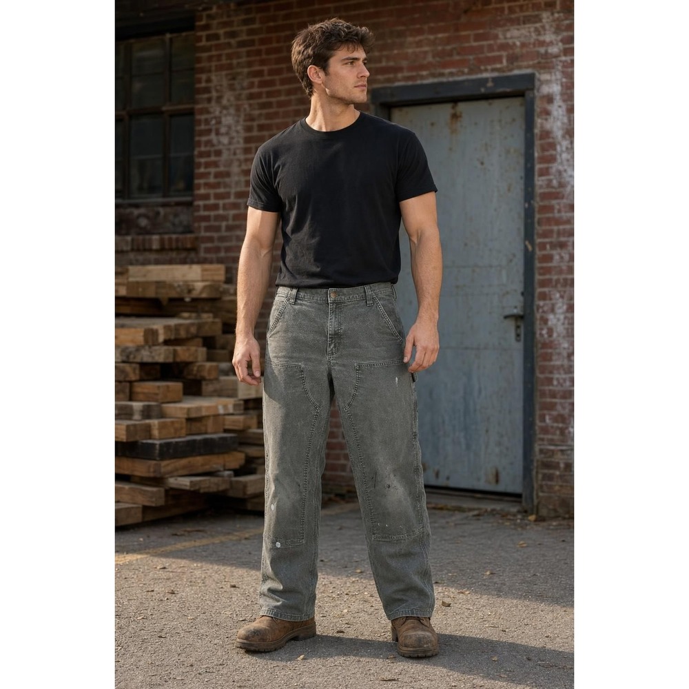Carhartt Rugged Flex Double Knee Pants Men's 36x32 Moss Green Thrashed Workwear